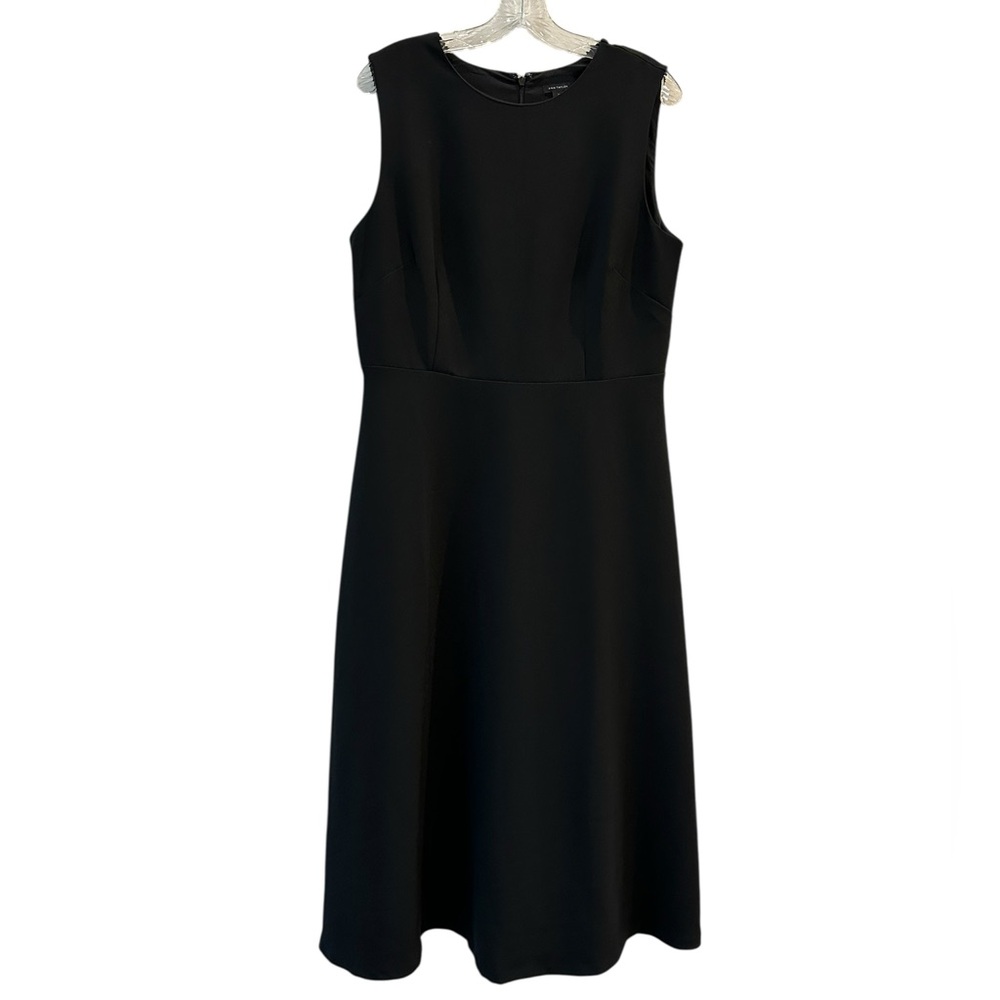 Ann Taylor Black Sleeveless Dress, Size 12, Tea Length, Fully Lined, Classy!